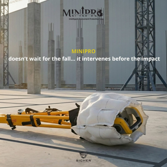Sicher MiniPro – Automātiska Airbag aizsardzības sistēma tahimetriem un 3D lāzerskeneriem