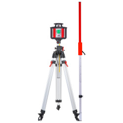 Rotējošais nivelieris PULSAR 2S ar uztvērēju, statīvu un latu