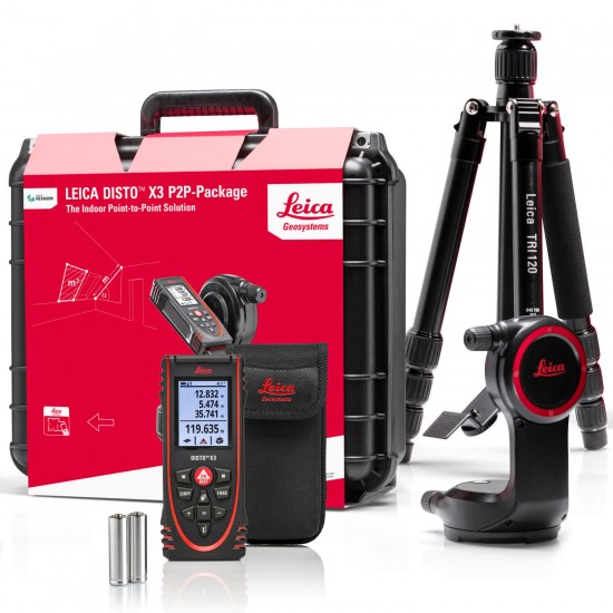 Lāzera tālmēra Leica Disto x3 P2P komplekts Lāzera tālmēra Leica Disto x3 P2P komplekts