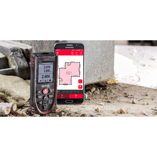 Lāzera tālmēra Leica Disto x3 P2P komplekts Lāzera tālmēra Leica Disto x3 P2P komplekts